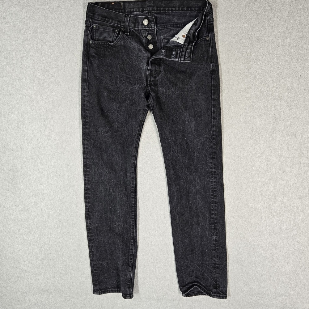 Levi's 501 Men Jeans 30X32 Black Denim Original Fit Straight Leg 29"
